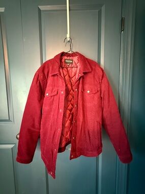 Quilted-Lined Corduroy Field Jacket in Red